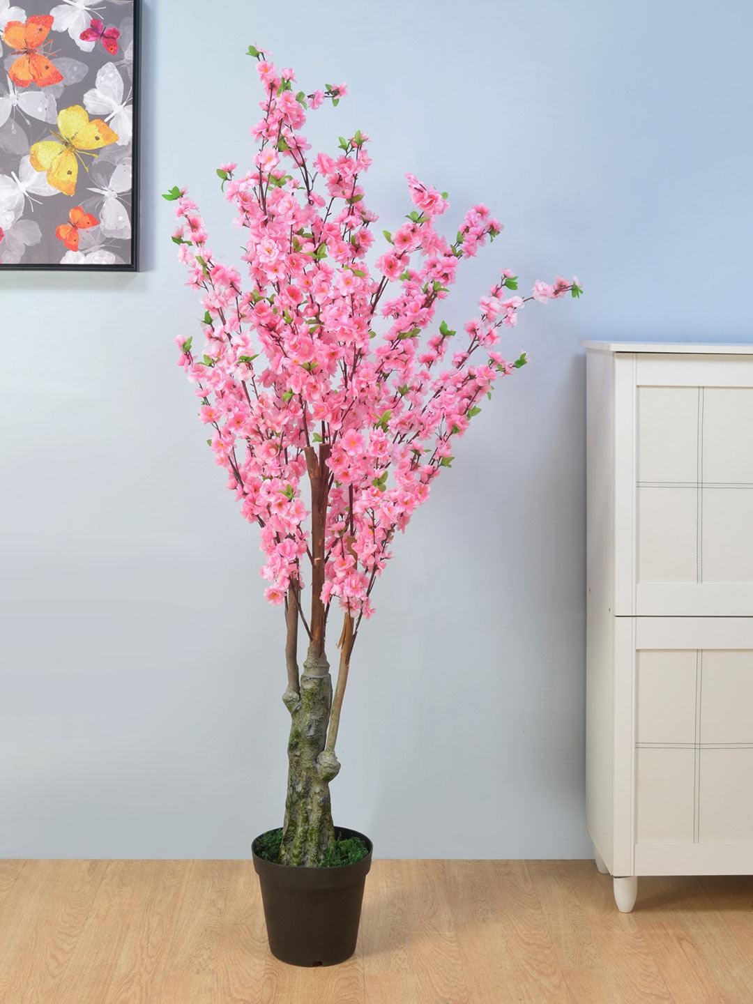 

Athome by Nilkamal Pink Artificial Blossom Peach Tree With Pot