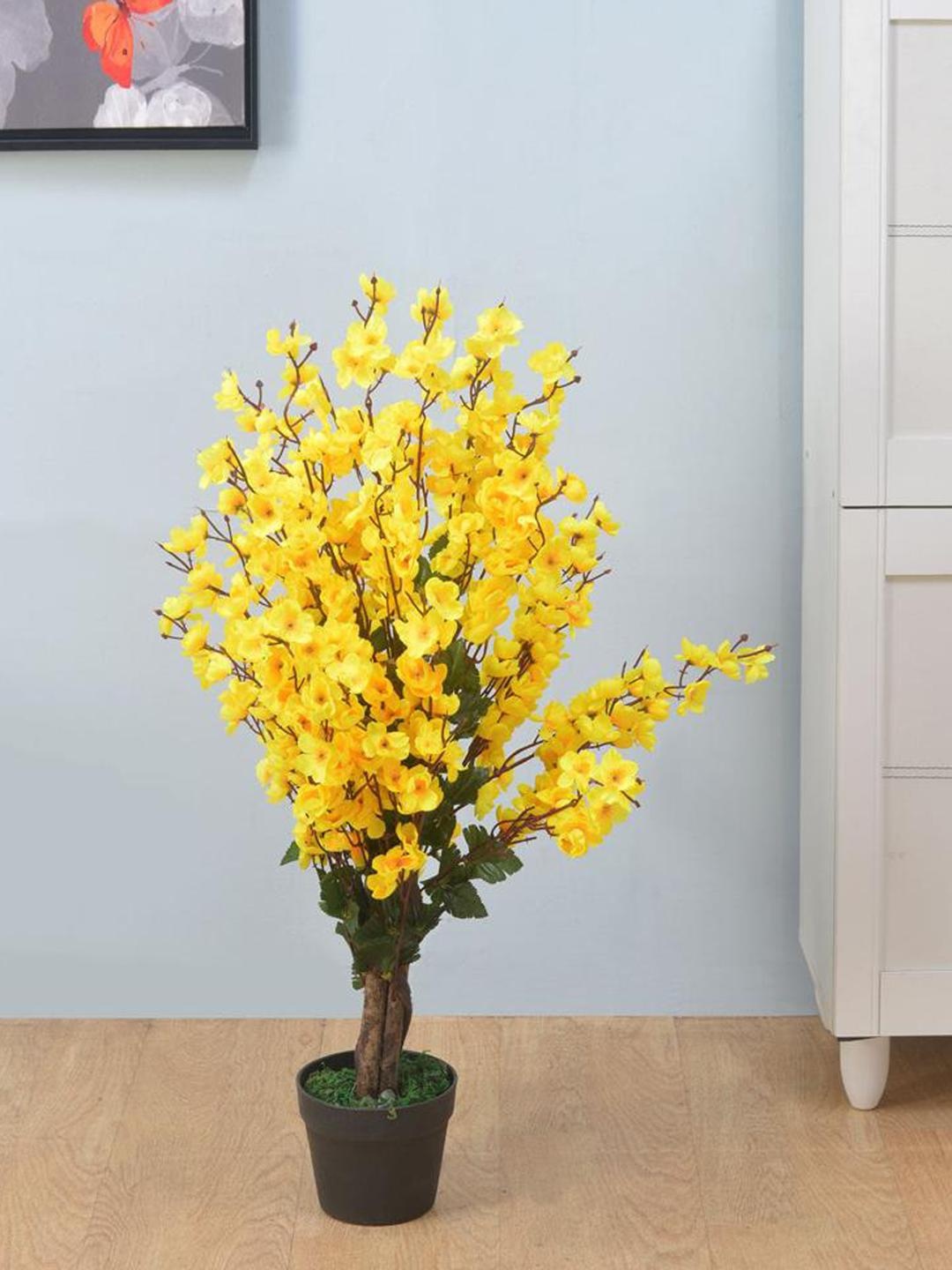 

Athome by Nilkamal Yellow Artificial Forsythia Tree With Pot