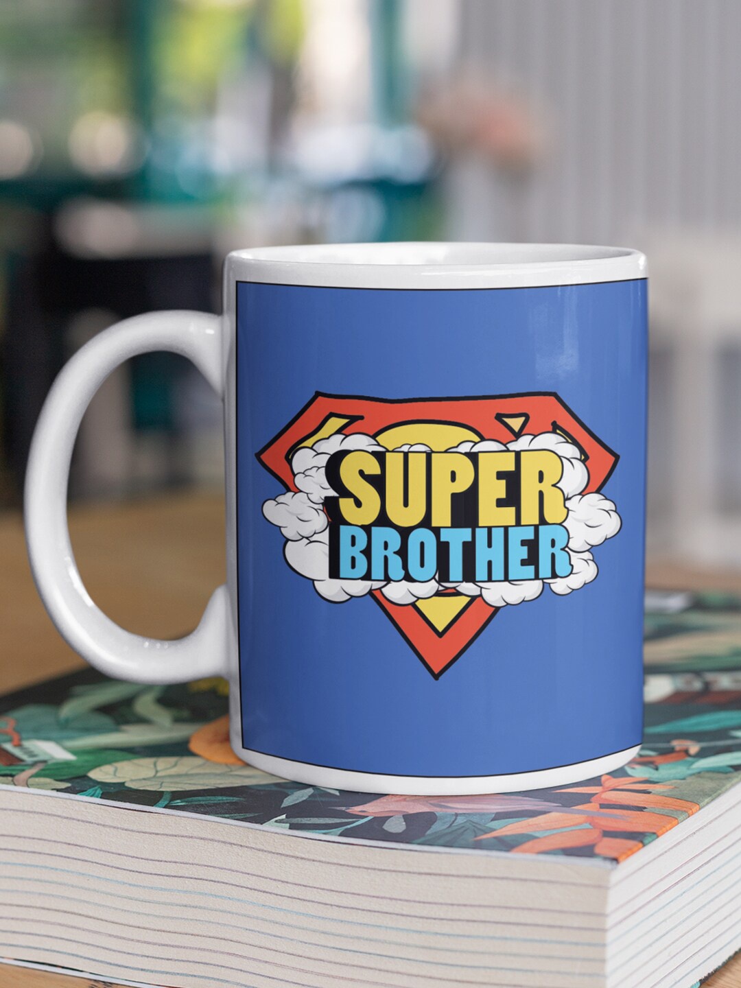 

Oye Happy Multicoloured Super Brother Printed Ceramic Glossy Mugs, Multi