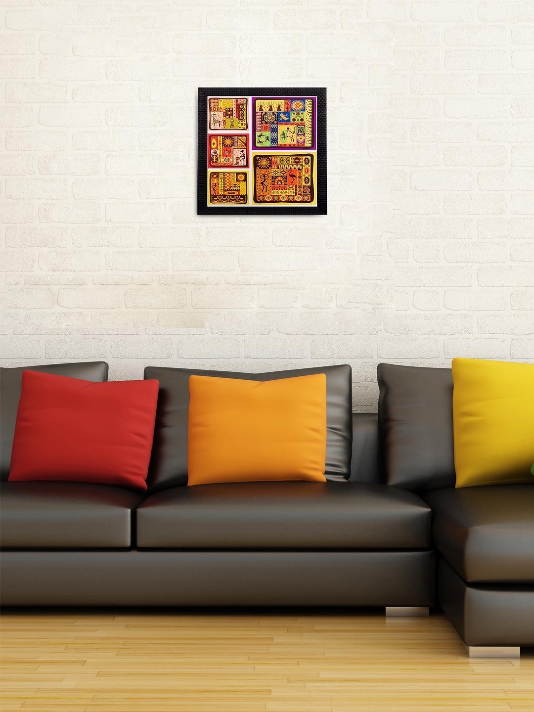 

eCraftIndia Multicoloured Tribal UV Wall Art, Multi