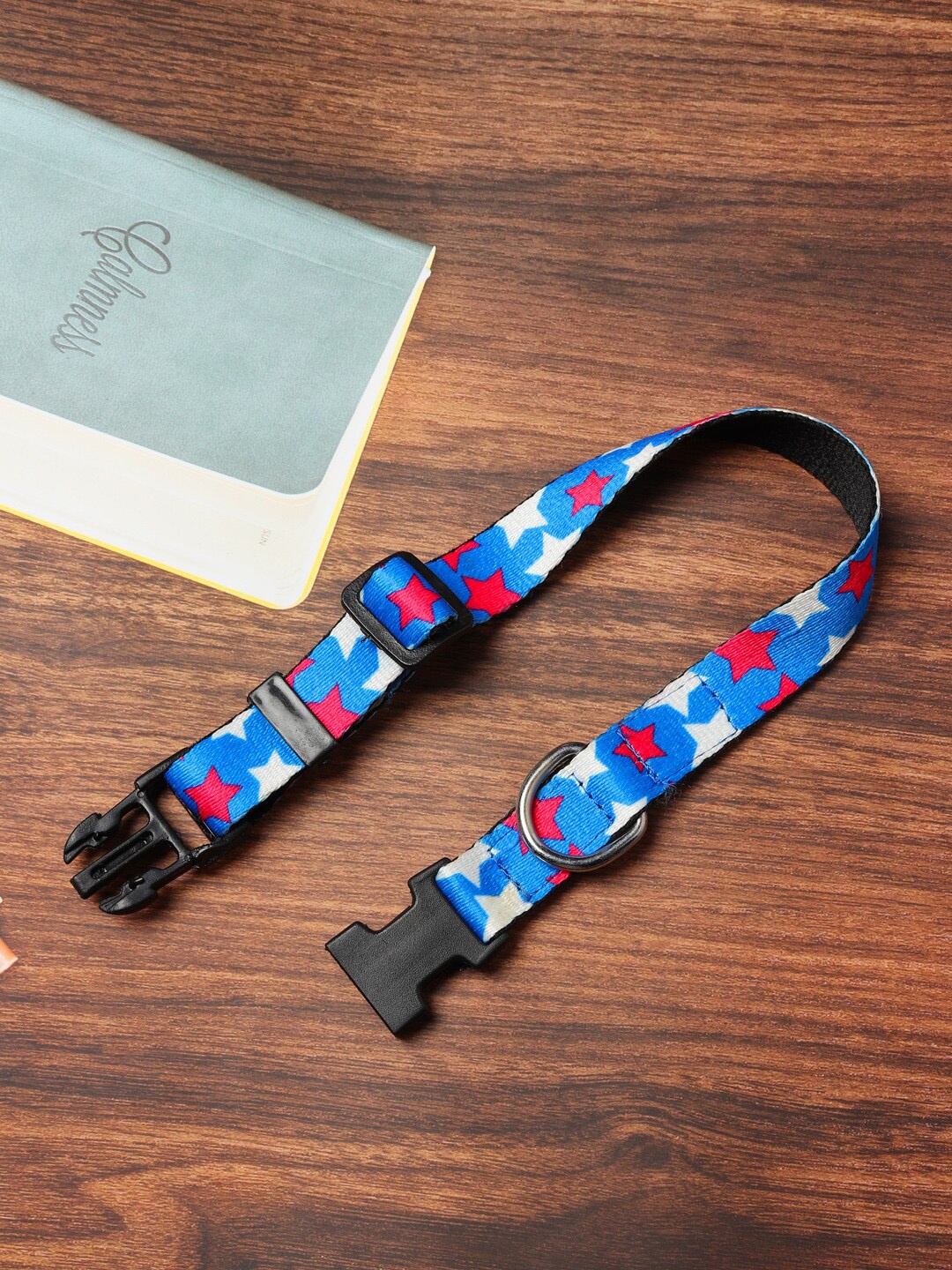 

WIGGLE TWIDDLE Blue Printed Adjustable Dog Collar