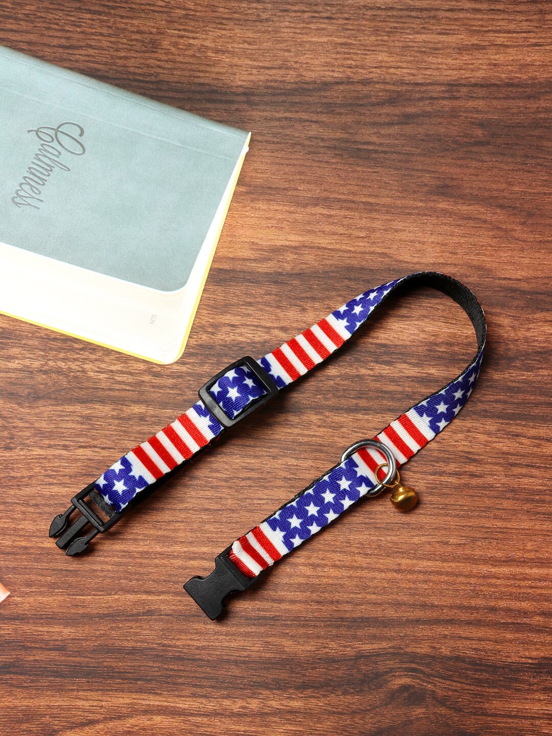 

WIGGLE TWIDDLE Blue & Red Printed Dog Collar