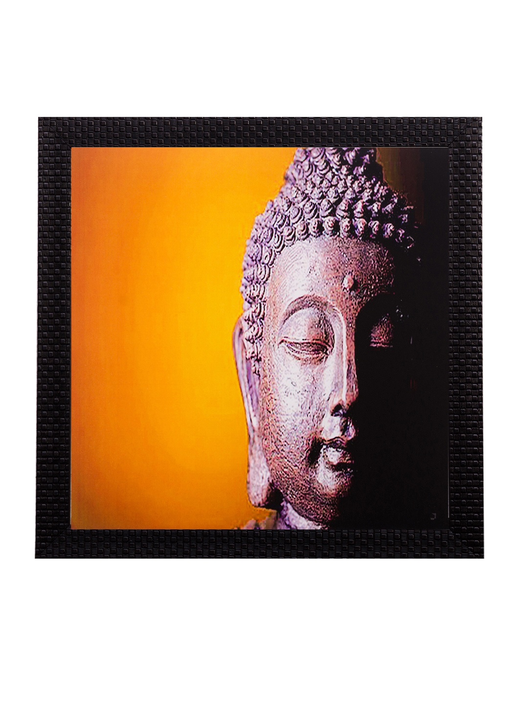 

eCraftIndia Orange & Purple Meditating Buddha Head UV Wall Art