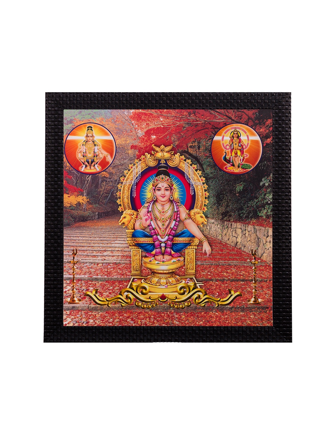 

eCraftIndia Multicoloured Goddess Laxmi UV Wall Art, Multi