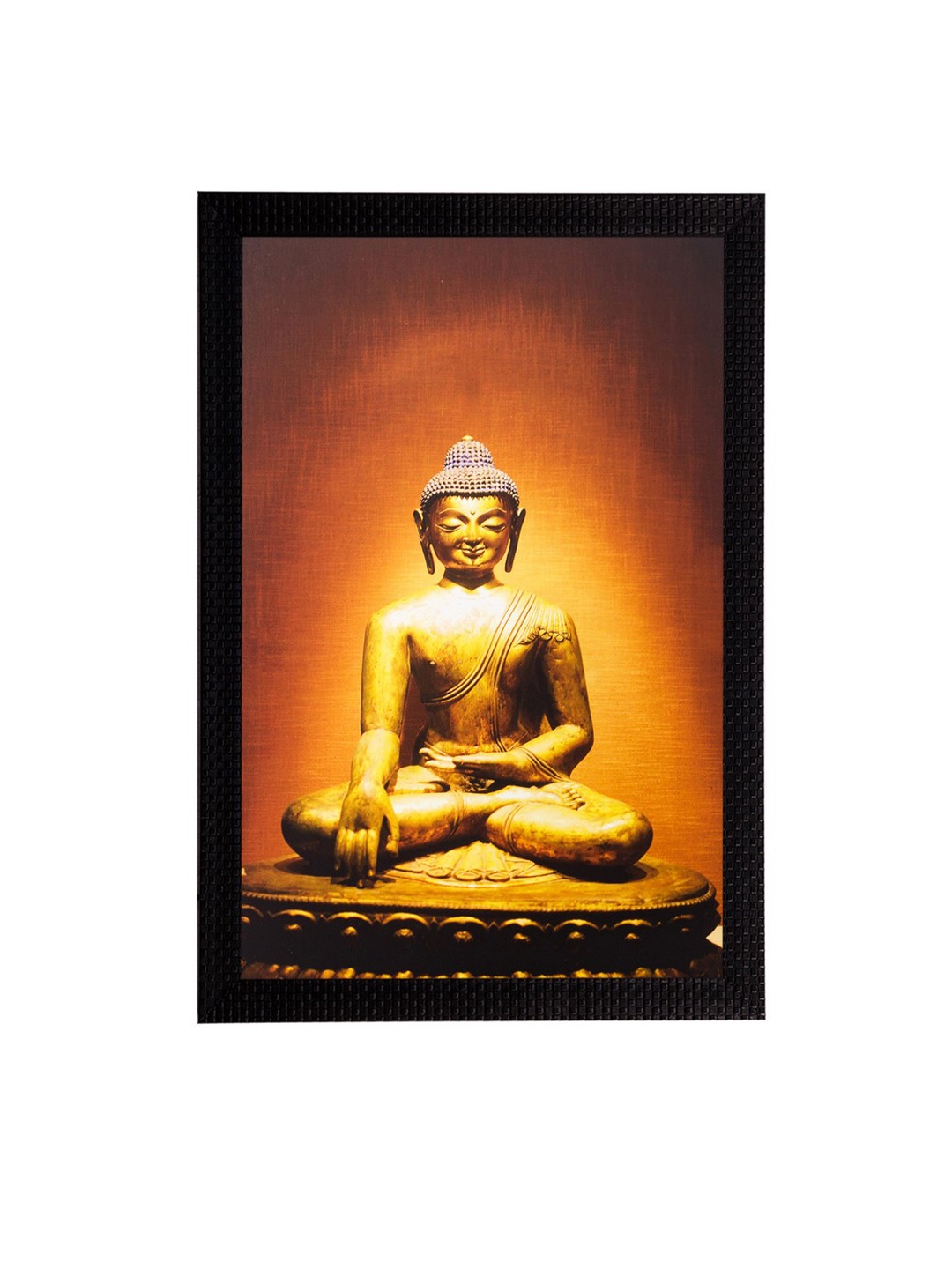 

eCraftIndia Multicoloured Meditating Buddha Matt Textured Wall Art, Multi
