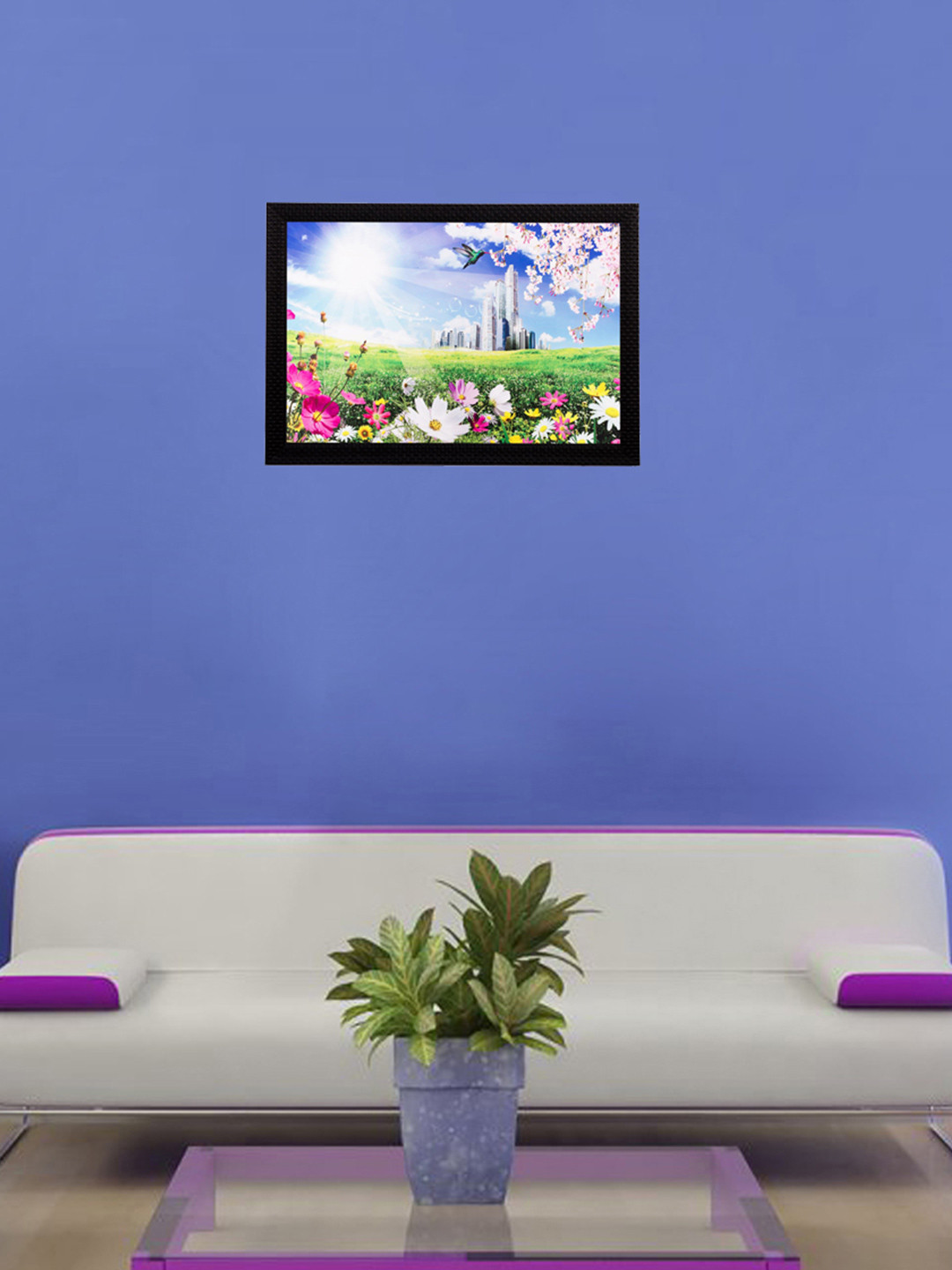 

eCraftIndia Multicoloured Floral Framed Wall Art, Multi