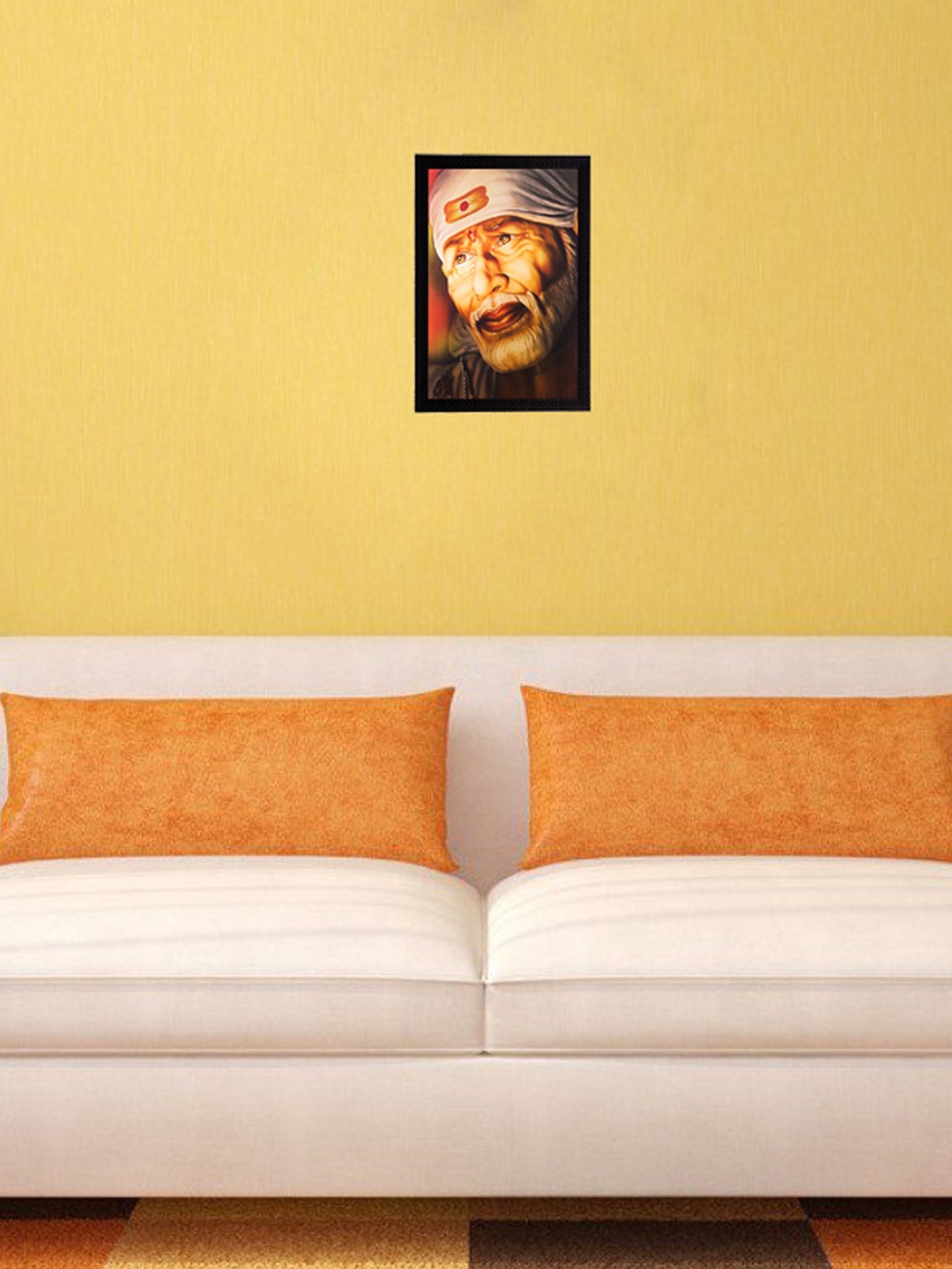 

eCraftIndia Brown Enlightening Sai Baba UV Framed Wall Art