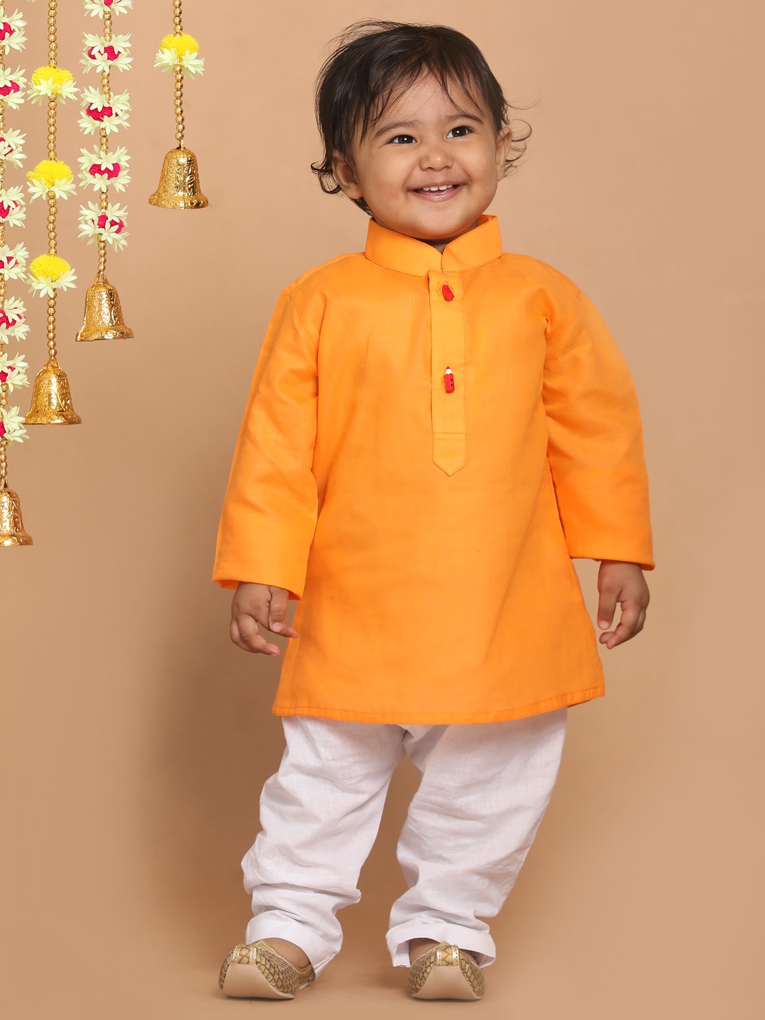 

VASTRAMAY SISHU Boys Orange Kurta with Pyjamas