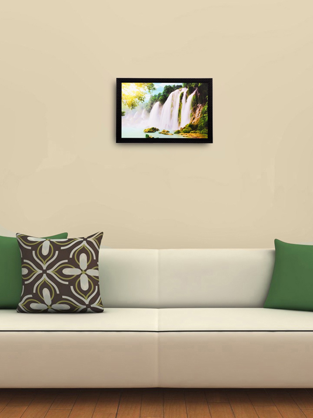 

eCraftIndia Multicoloured Soothing Waterfall Matt Wall Art, Multi