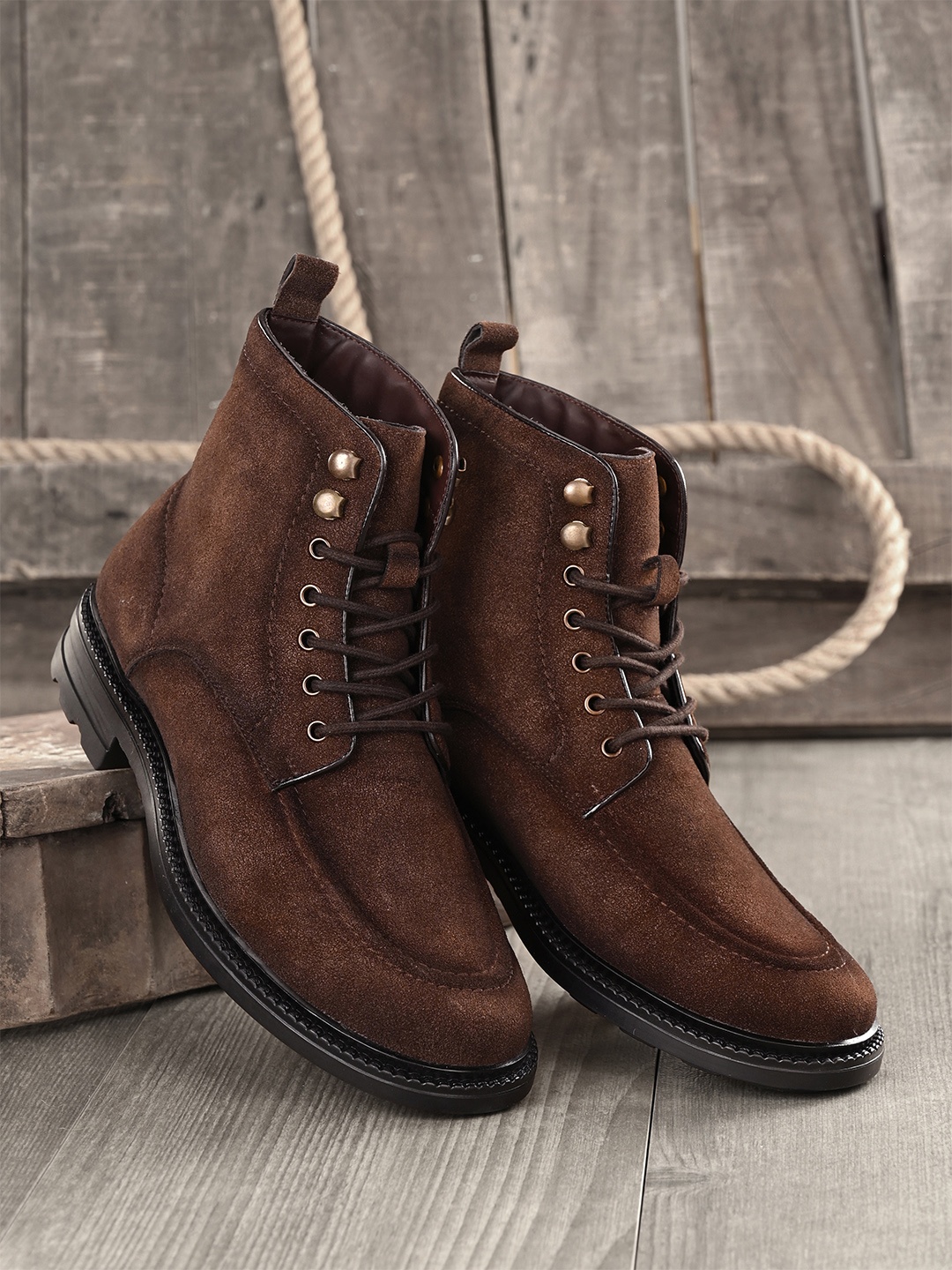 

San Frissco Men Brown Flat Fabian Faux Leather Casual Boots