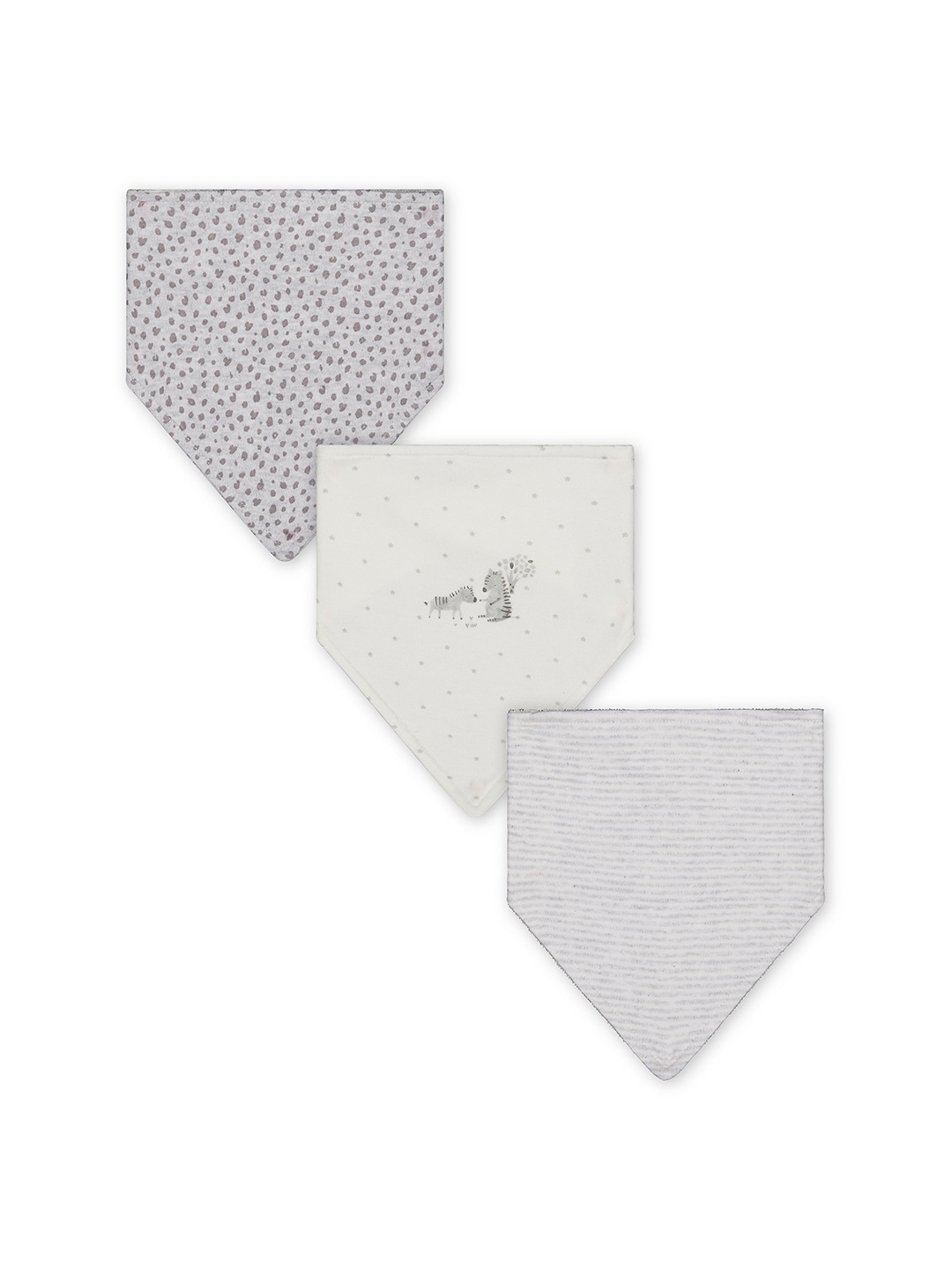 

mothercare Infant Kids Pack of 3 Bibs, Grey