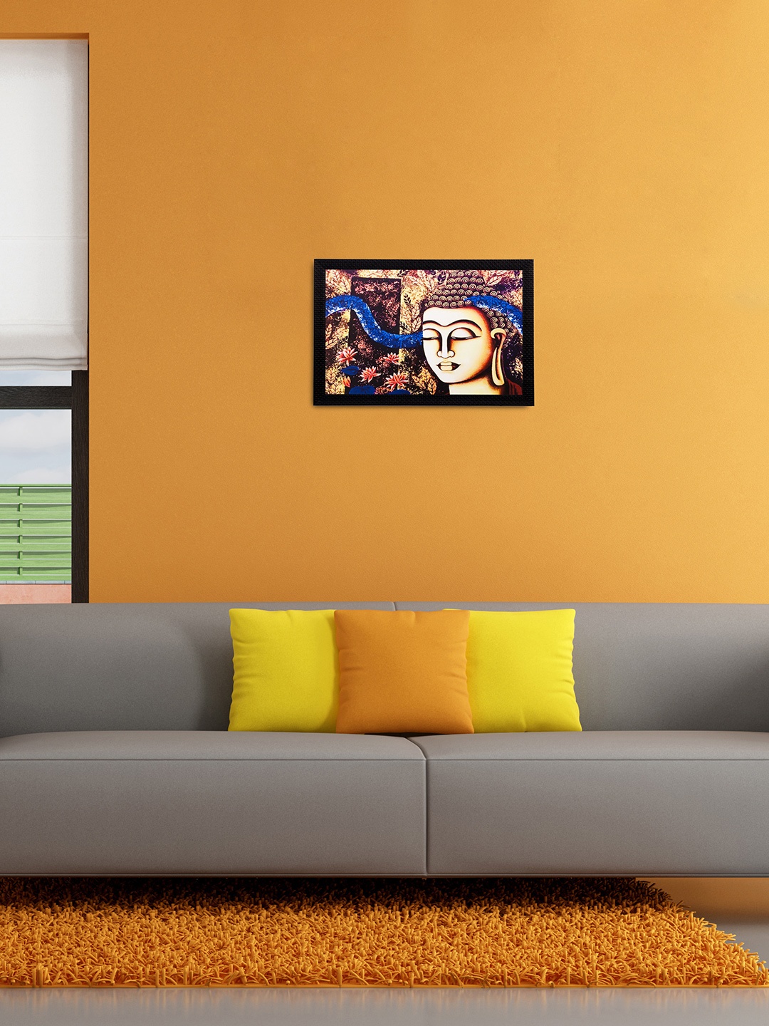 

eCraftIndia Multicoloured Spiritual Buddha Matt Framed Wall Art, Multi