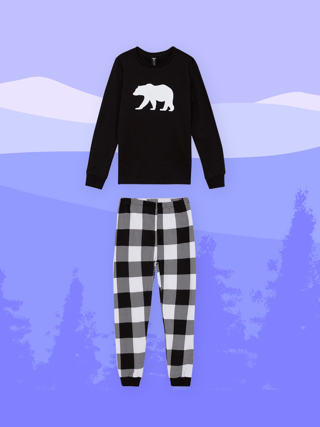 

DeFacto Boys Black & White Graphic Printed Cotton Pyjama Set