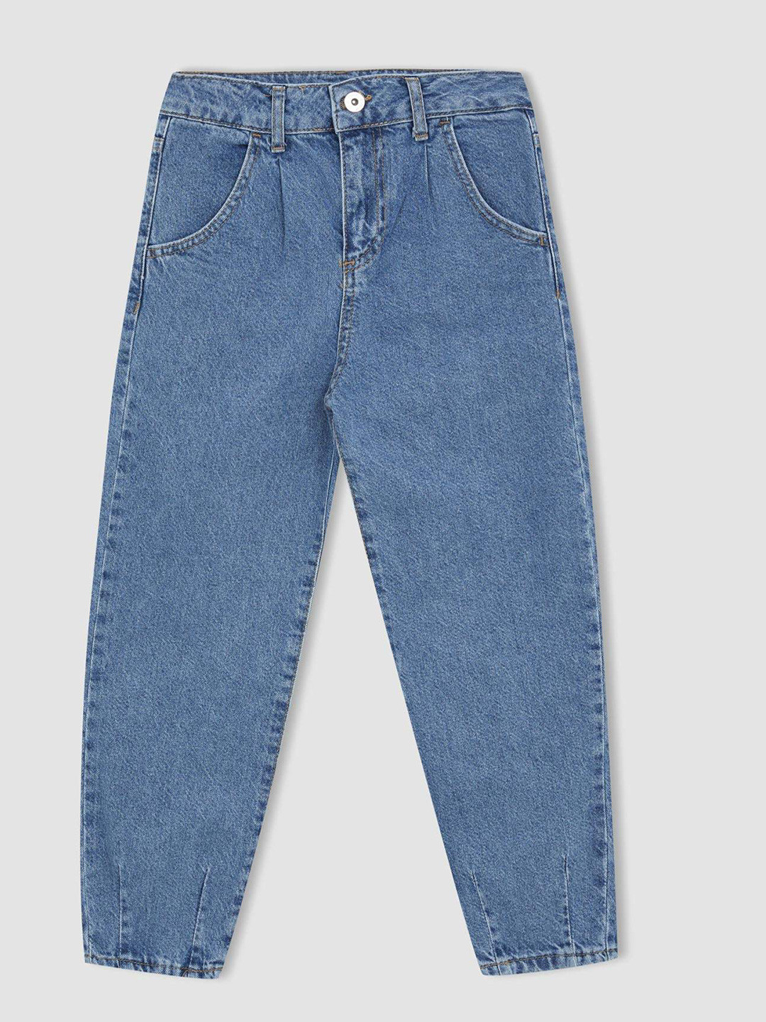 

DeFacto Girls Blue Pure Cotton Regular Fit Clean Look Non-Stretchable Jeans