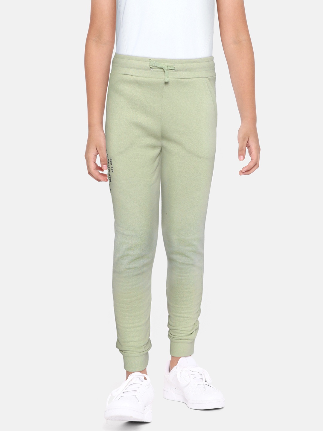 

DeFacto Boys Mint Green Solid Winter Joggers with Printed Detail