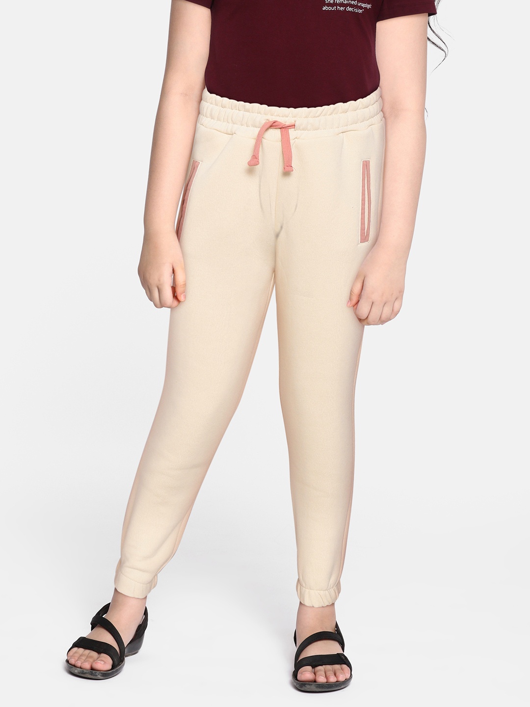 

DeFacto Girls Beige Solid Joggers