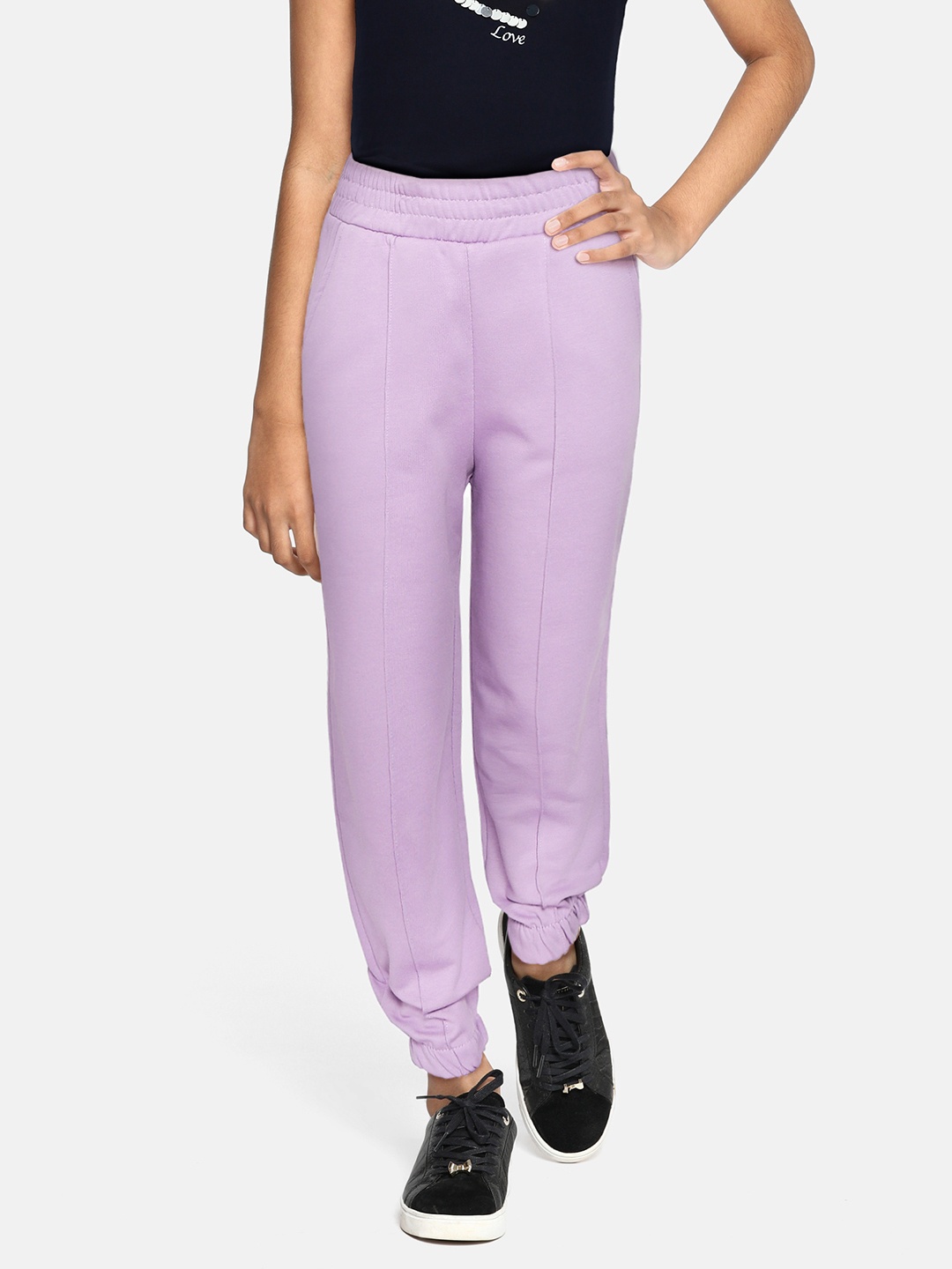 

DeFacto Girls Lavender Solid Joggers