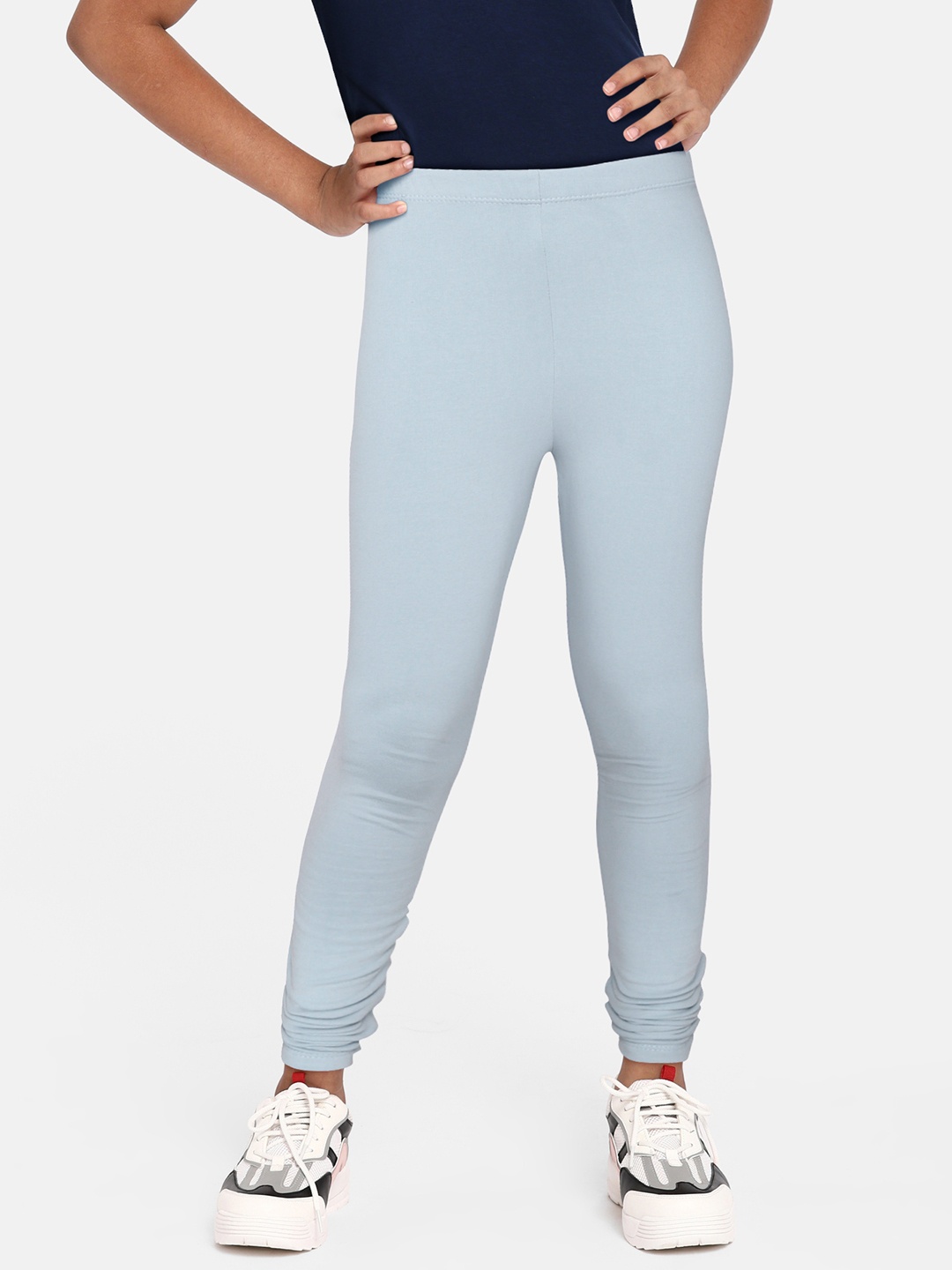 

DeFacto Girls Blue Solid Ankle Length Leggings