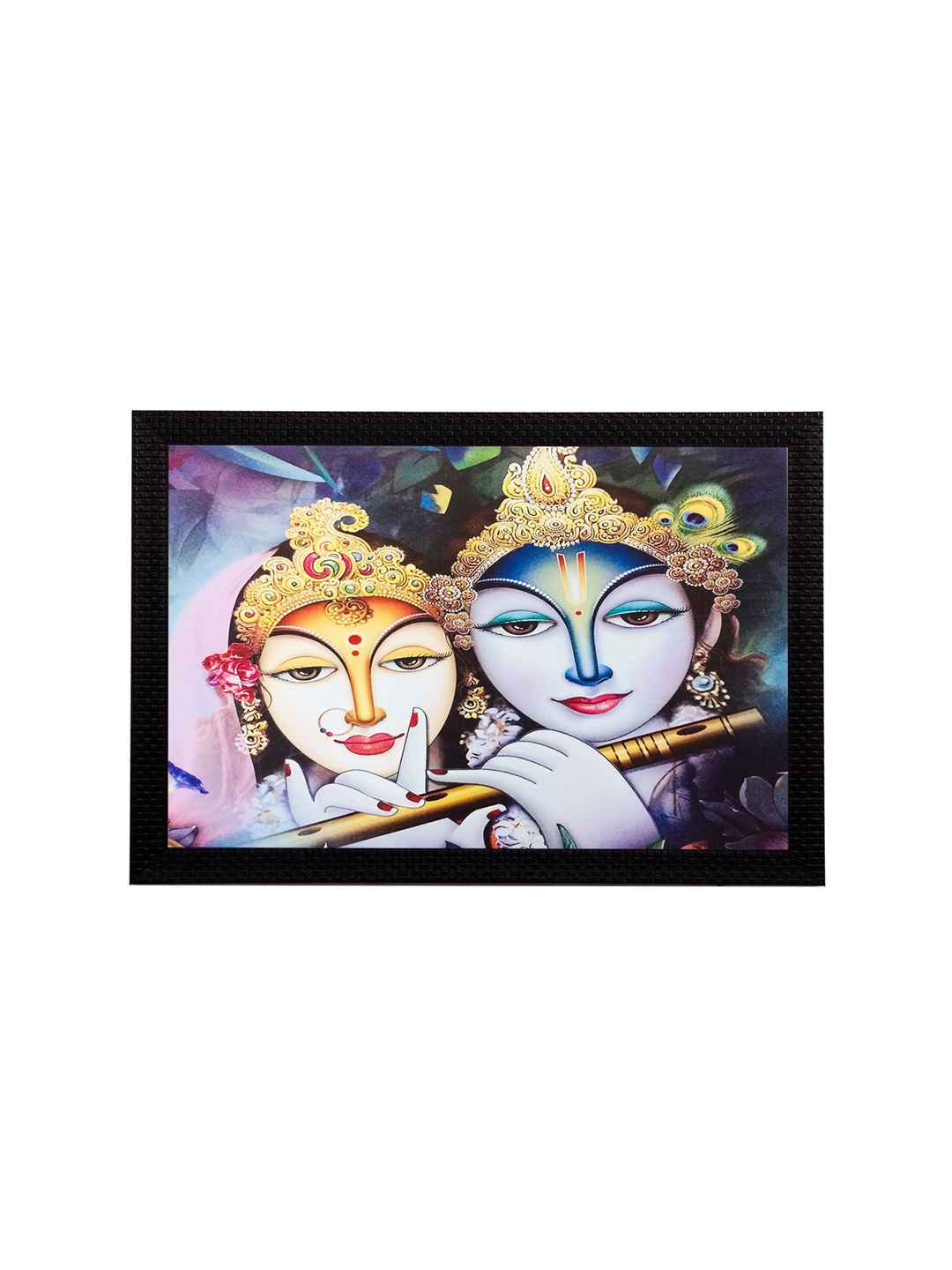 

eCraftIndia Multicoloured Radha Krishna Matt Textured Wall Art, Multi