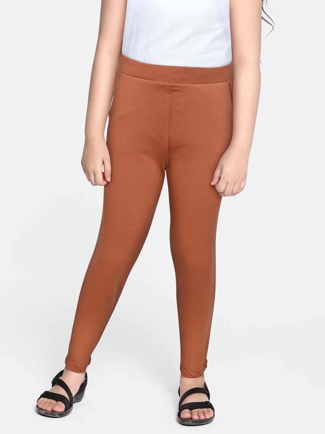 

DeFacto Girls Brown Pure Cotton Solid Joggers