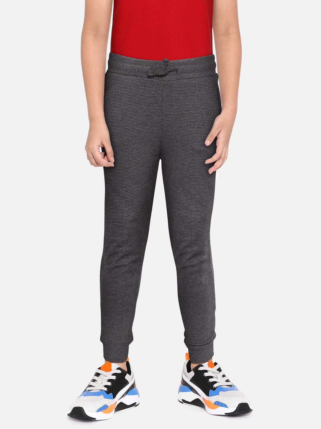 

DeFacto Boys Charcoal Grey Self Striped Joggers