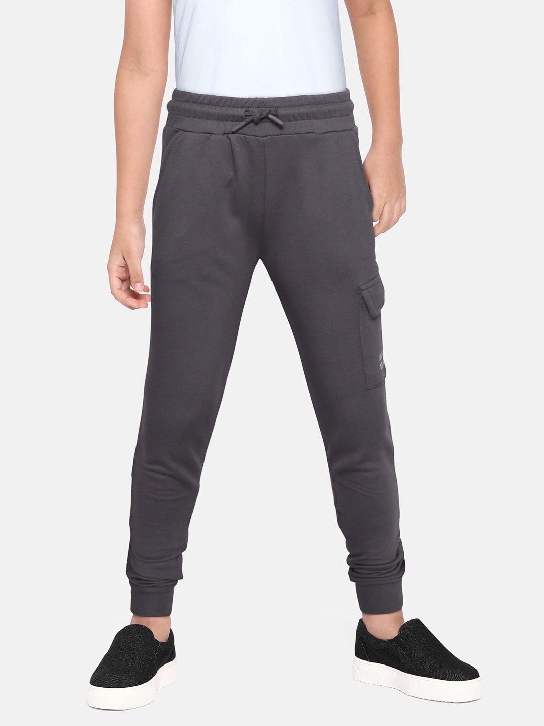 

DeFacto Boys Charcoal Grey Solid Cotton Joggers