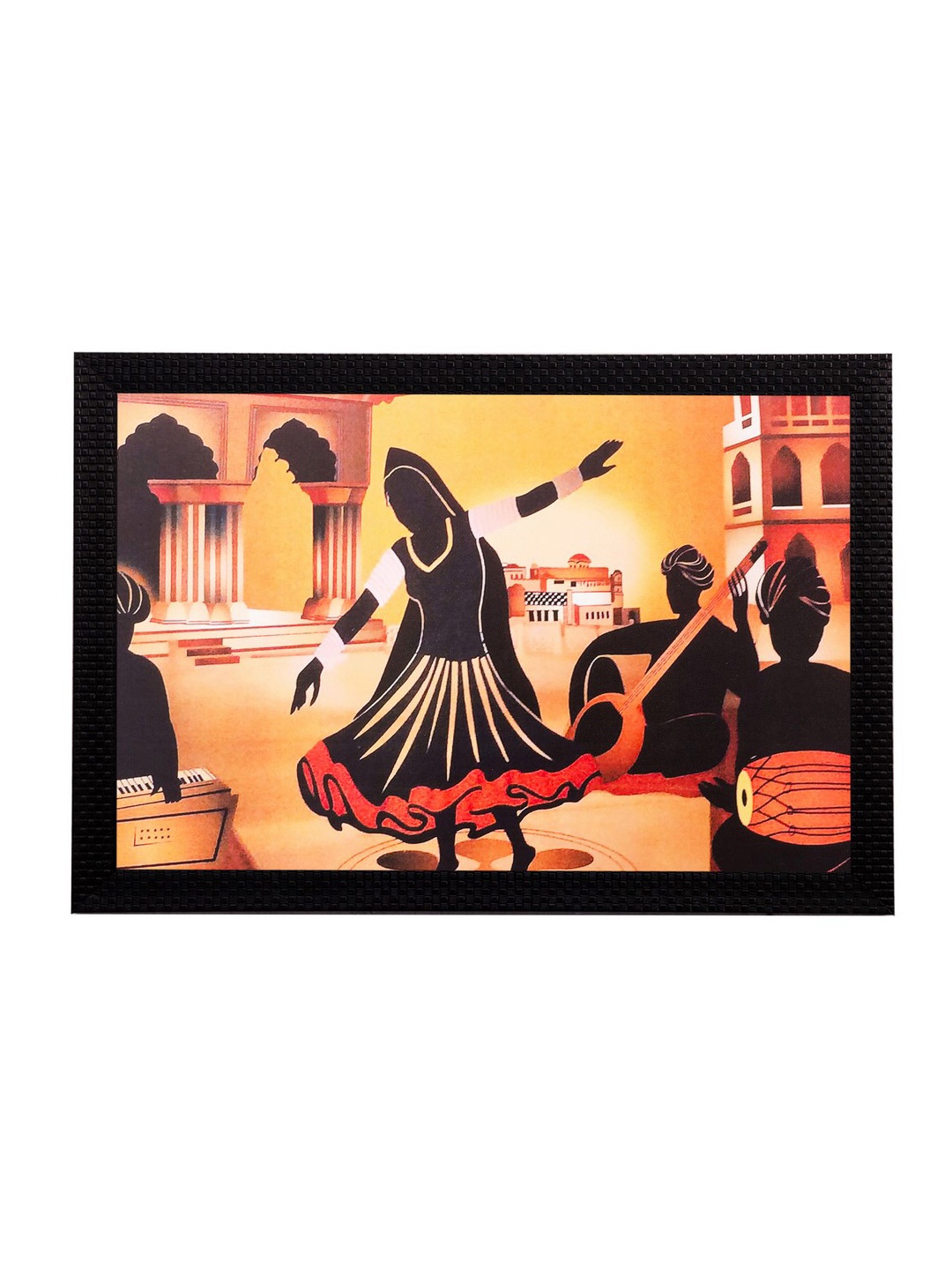 

eCraftIndia Black & Orange Dancing Lady UV Wall Art