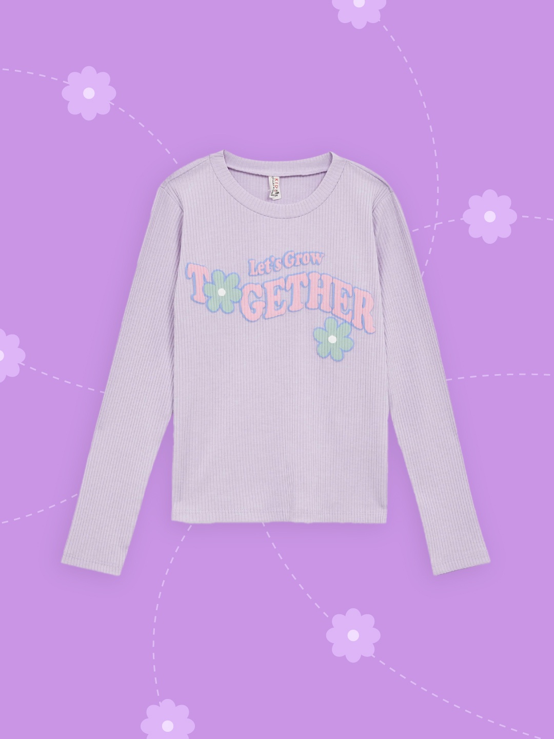 

DeFacto Girls Lavender Typography Printed T-shirt