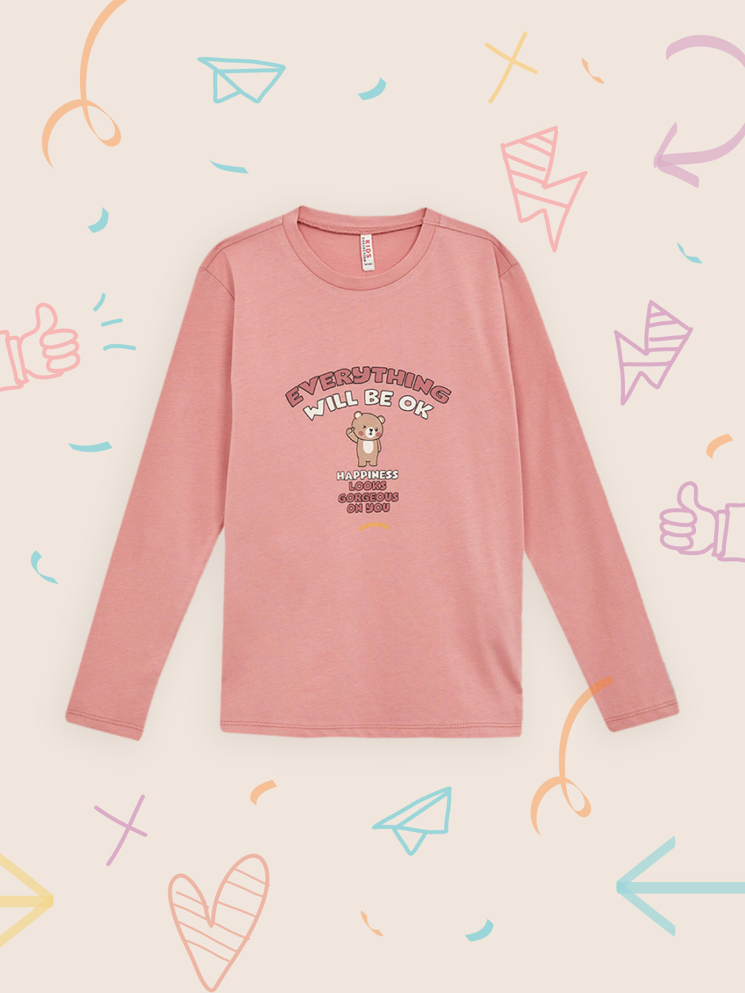

DeFacto Girls Pink Printed Cotton T-shirt
