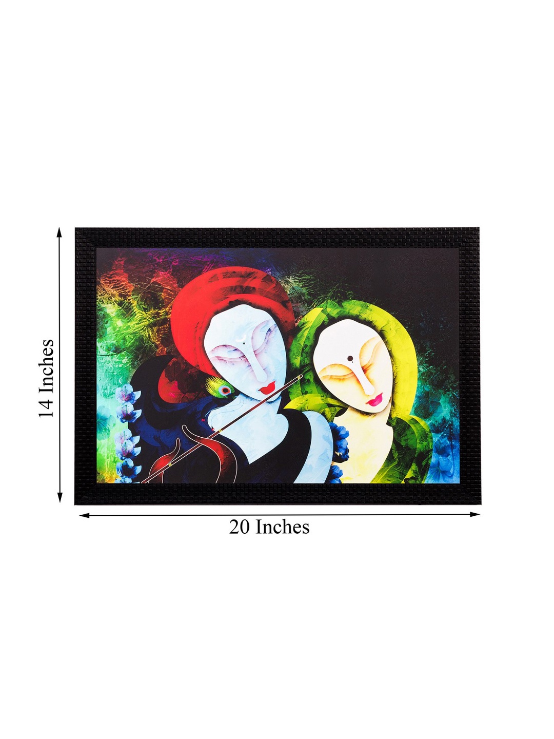 

eCraftIndia Multicoloured Radha Krishna Matt Textured Wall Art, Multi