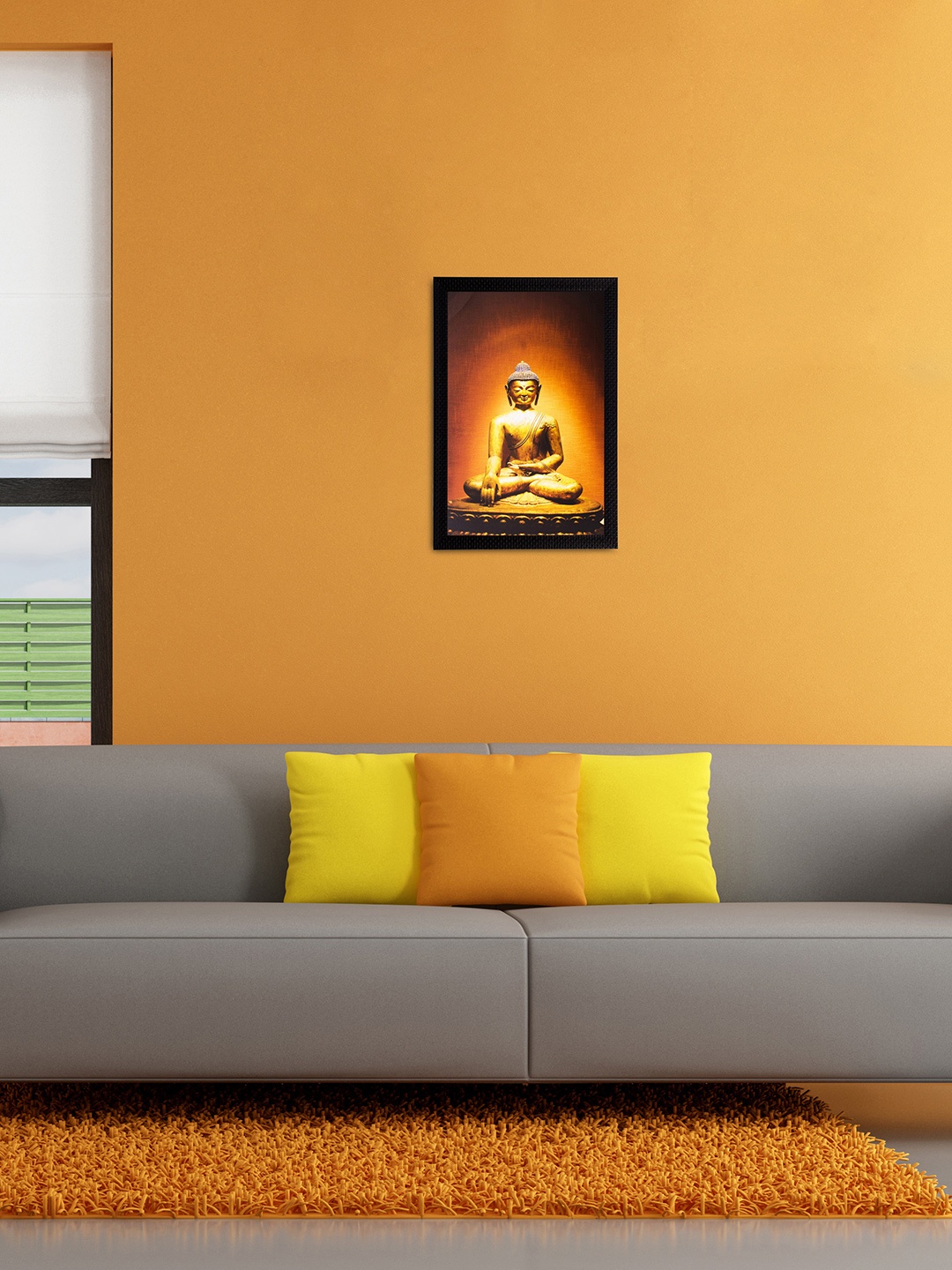 

eCraftIndia Multicoloured Spiritual Lord Buddha Matt Textured Framed Wall Art, Multi