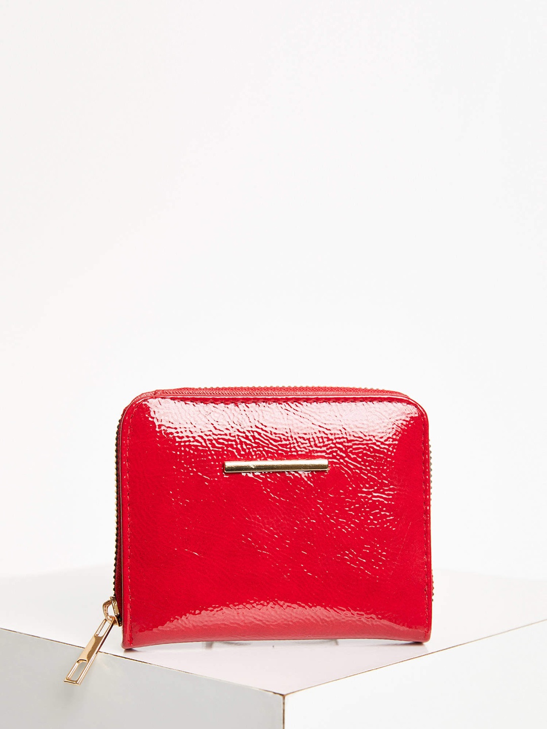 

DeFacto Women Red Glossy Finish Zip Around Wallet