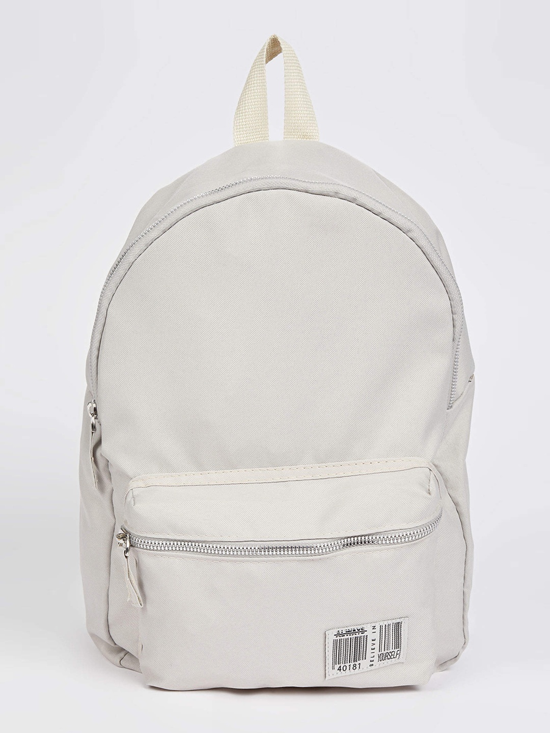 

DeFacto Women Grey & Cream-Coloured Solid Backpack