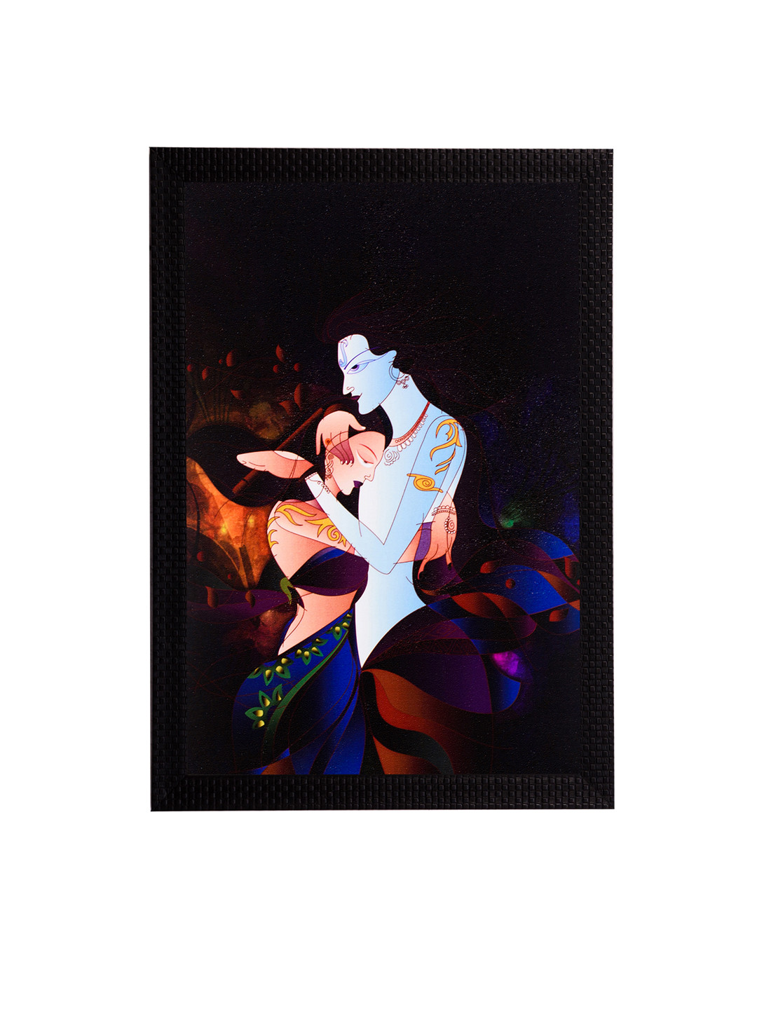 

eCraftIndia Multicoloured Lord Krishna UV Framed Wall Art, Multi