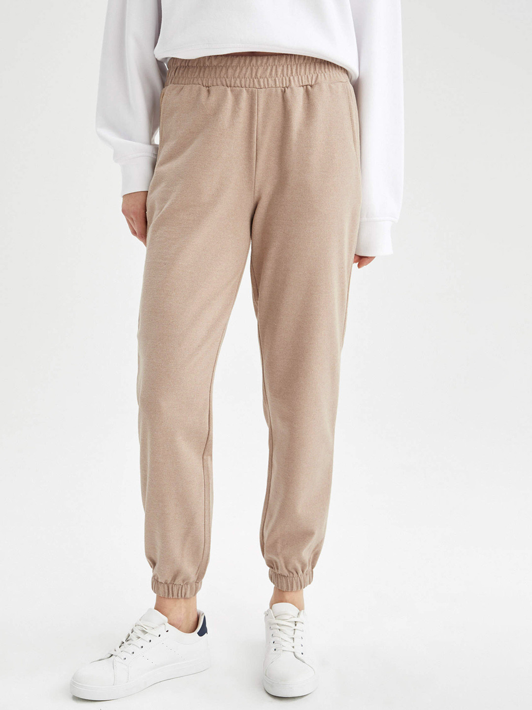 

DeFacto Women Beige Solid Joggers
