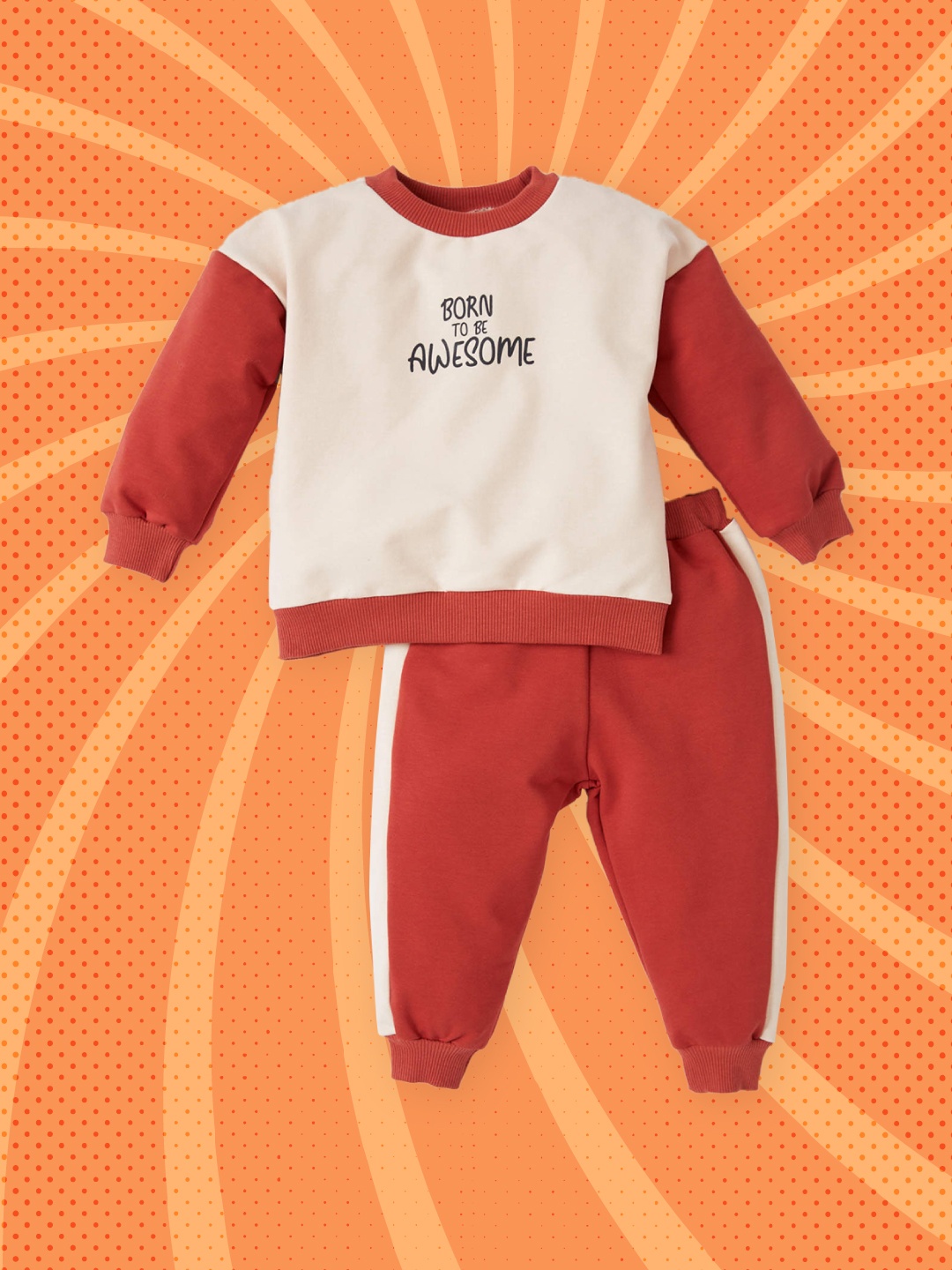

DeFacto Boys Beige & Brown Typography Printed Sweatshirt with Pyjamas