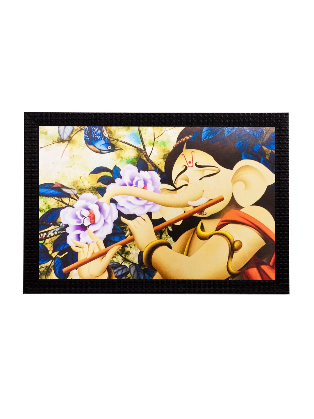 

eCraftIndia Multicoloured Lord Ganesha UV Framed Wall Art, Multi