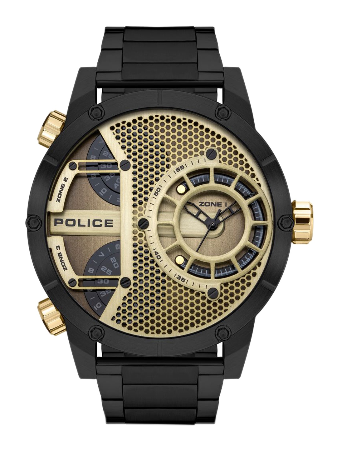 

Police Men Multicoloured Dial & Black Stainless Steel Bracelet Style Straps Analogue Watch PLPEWJG2118103, Multi