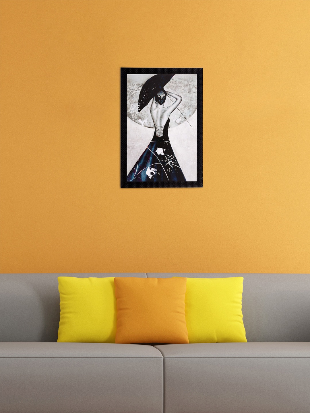 

eCraftIndia Black & White Girl UV Wall Art