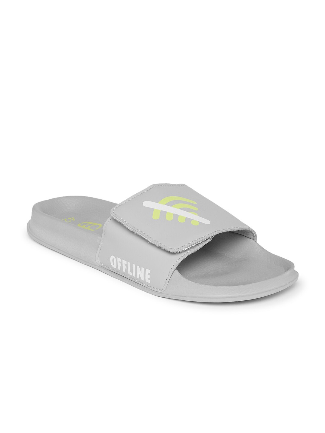 

Ajile by Pantaloons Men Grey & Yellow Printed Sliders