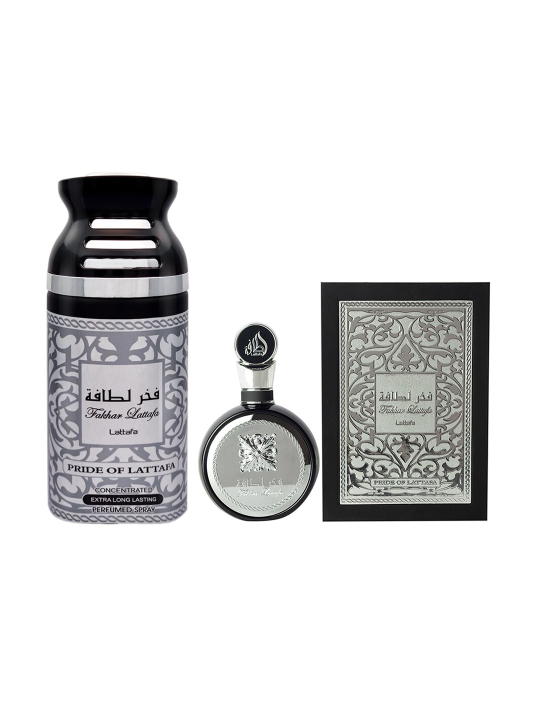 

Lattafa Set of Fakhar Black Pride Of Lattafa Perfume & Deodorant 350 ml