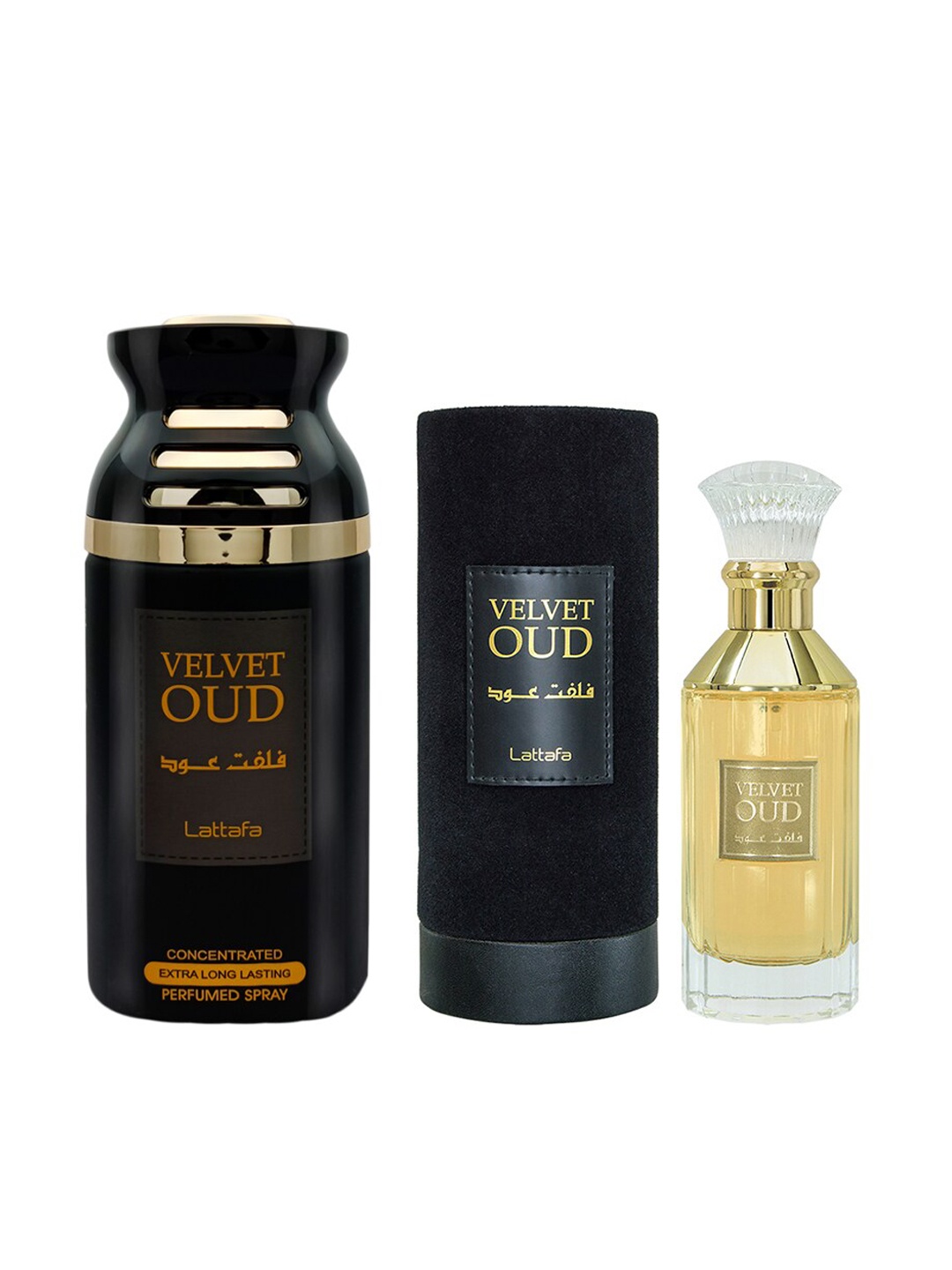 

Lattafa Set of Velvet Eau De Perfume & Deodorant 350 ml, Black