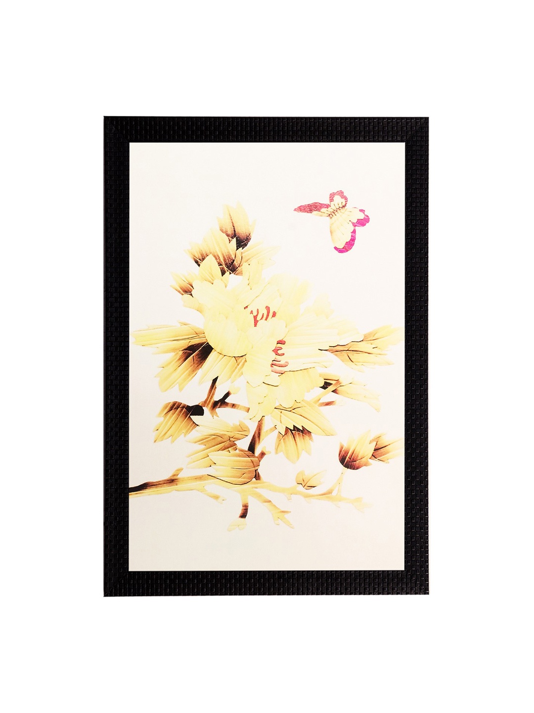 

eCraftIndia Multicoloured Botanical Satin Matt UV Framed Wall Art, Multi