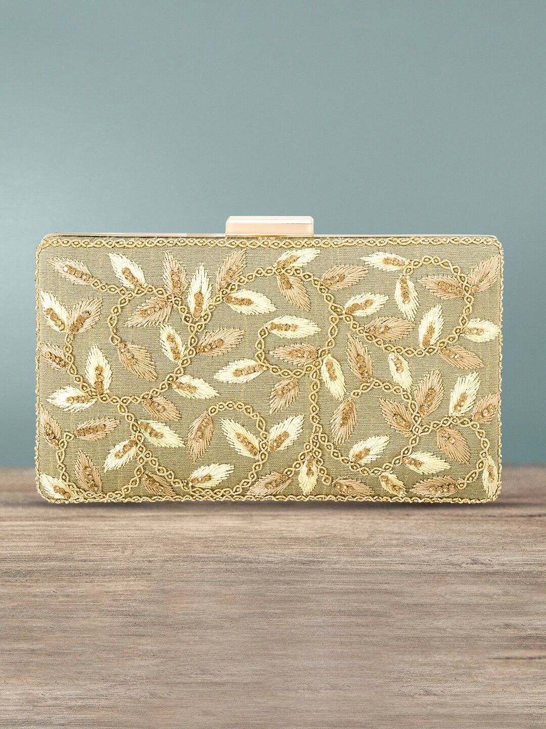

Peora Gold-Toned Embellished Clutch Purse