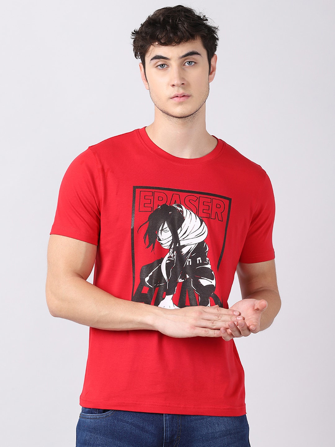 

Bushirt Men Red Pro Hero Eraser Head Printed Pure Cotton T-shirt