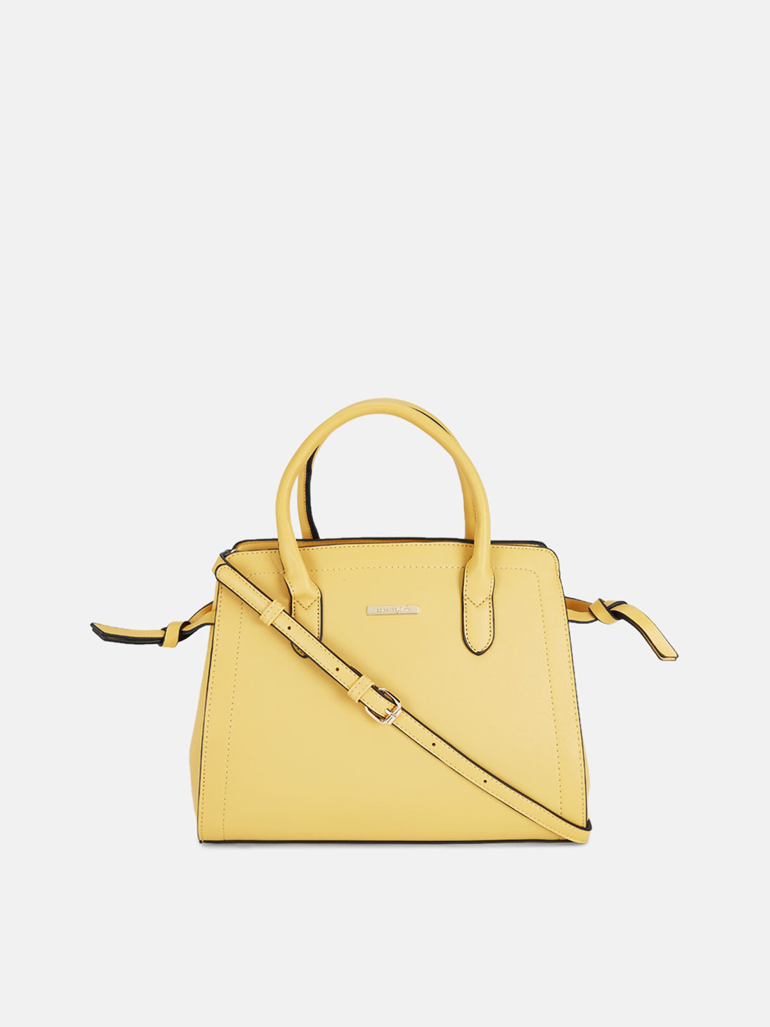 

Forever Glam by Pantaloons Yellow Structured Handheld Bag
