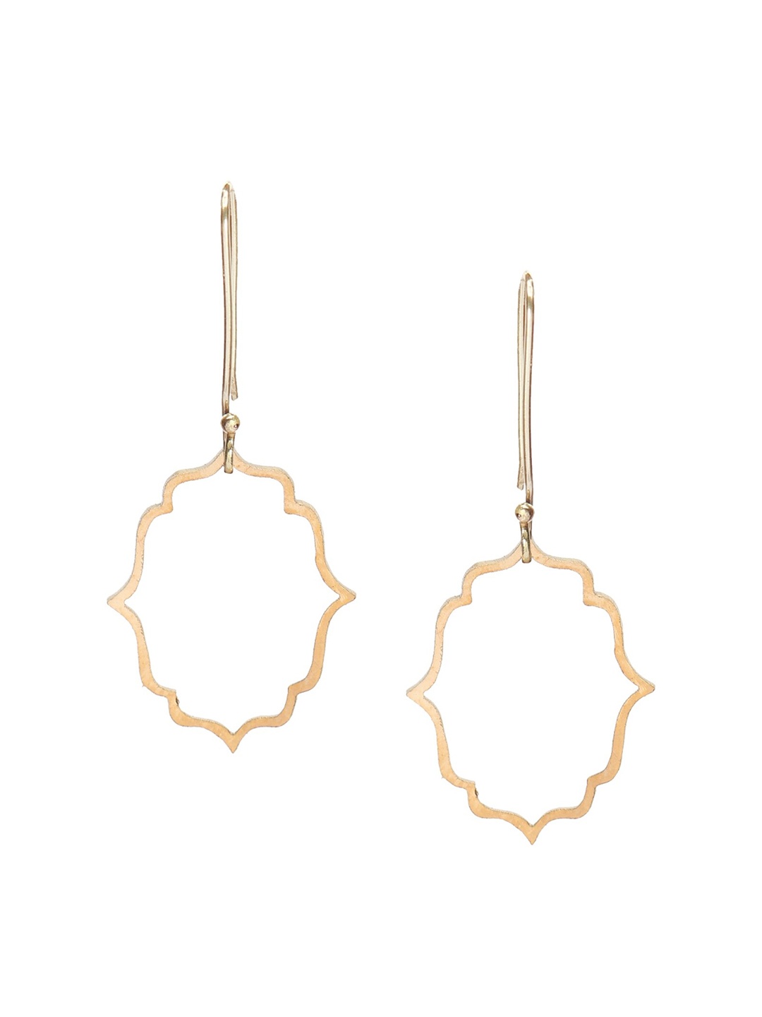 

Goldnera Gold-Toned Contemporary Handcrafted Drop Earrings