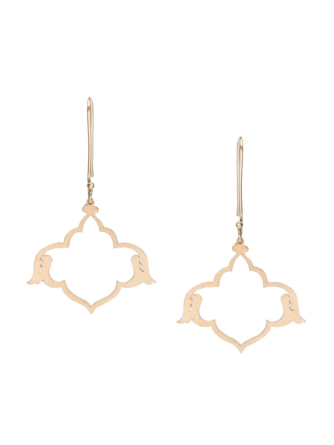 

Goldnera Gold-Toned Contemporary Handcrafted Tribal Drop Earrings