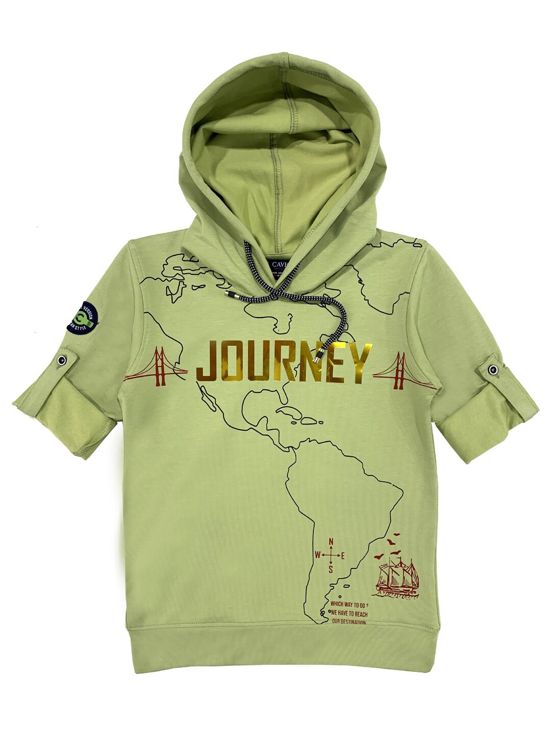 CAVIO Boys Green Printed T-shirt
