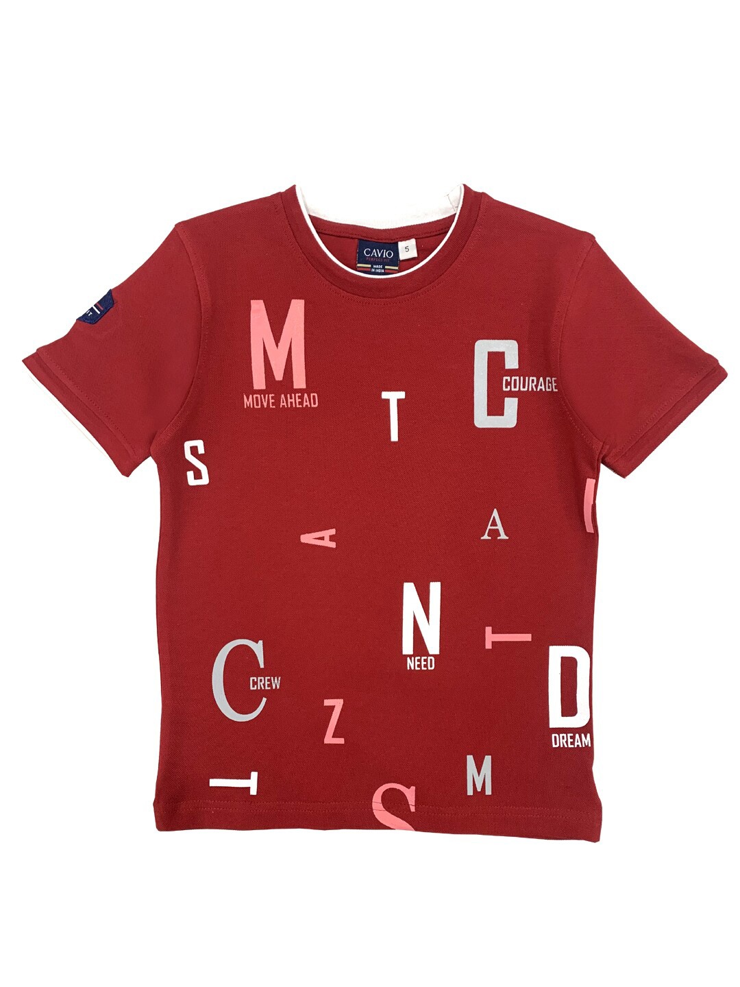 

CAVIO Boys Maroon Printed T-shirt